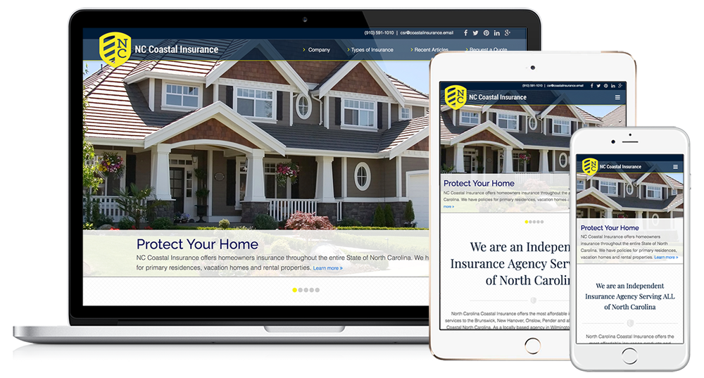 NC Coastal Insurance // Image Design Digital Marketing Website Design